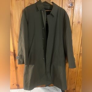 Alligator Gold Label Trench Coat Dress Jacket Faux Fur Removable Lining 36R VTG